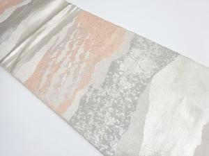 アンティーク　服部織物製　こはく錦　遠山模様織り出し袋帯（材料）